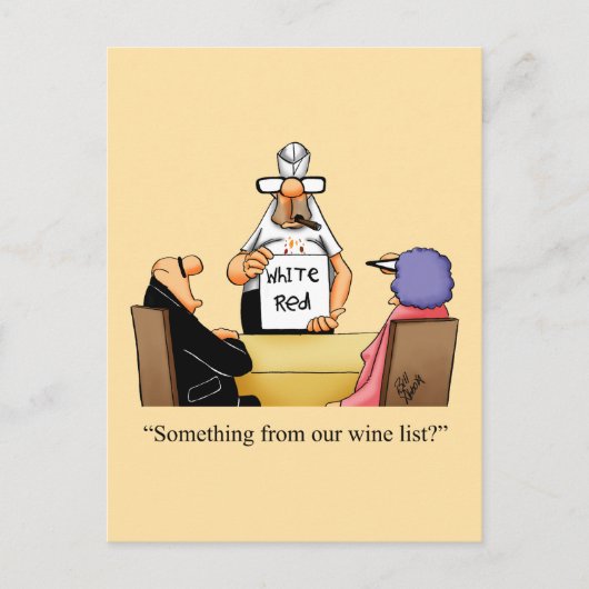 Funny Wine Humor Briefkaart (Voorkant)