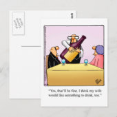 Funny Wine Humor Briefkaart "Spectickles" (Voorkant / Achterkant)