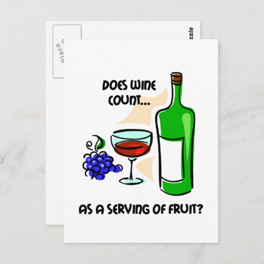 Funny wine humor gezegde briefkaart (Voorkant / Achterkant)