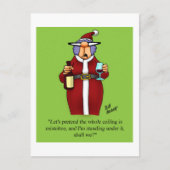 Funny Wine Humor "Mistletoe" Briefkaart (Voorkant)
