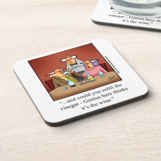 Funny Wine Humor Onderzetter Set (Linkerzijde)