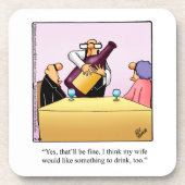 Funny Wine Humor Onderzetter Set (Voorkant)
