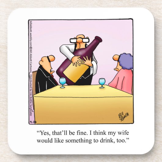 Funny Wine Humor Onderzetter Set (Voorkant)