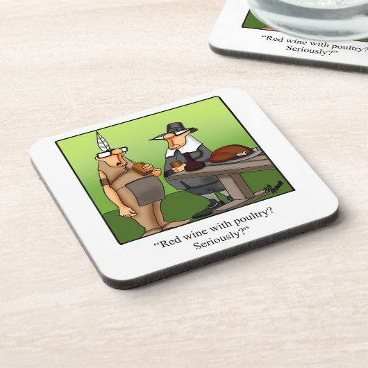 Funny Wine Humor Onderzetter Set (Linkerzijde)