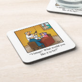 Funny Wine Humor Onderzetter set "Spectickles" (Linkerzijde)