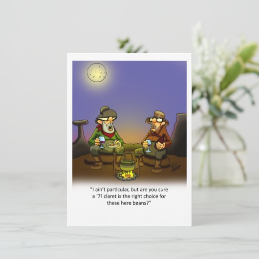 Funny Wine Humor Party Invitation Kaart (Staand voorkant)