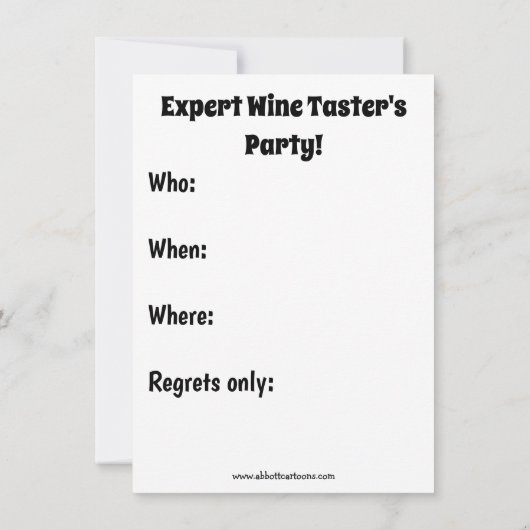 Funny Wine Humor Party Kaart (Achterkant)