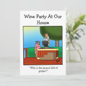 Funny Wine Humor Party Kaart (Staand voorkant)