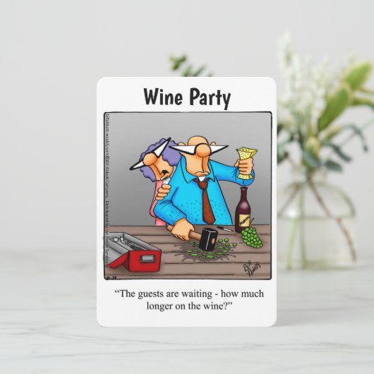 Funny Wine Humor Party Kaart (Staand voorkant)