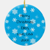 Funny Wine Humor Retro Lady Kerstmis Keramisch Ornament (Achterkant)