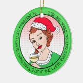 Funny Wine Humor Retro Lady Kerstmis Keramisch Ornament (Links)