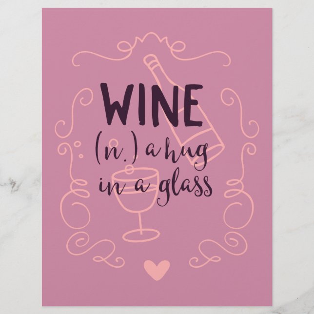 Funny Wine is een Hug in een glas (Voorkant)