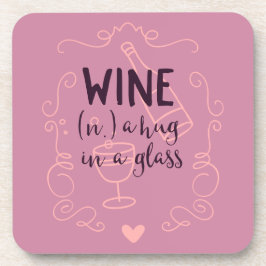 Funny Wine is een Hug in een glas Bier Onderzetter