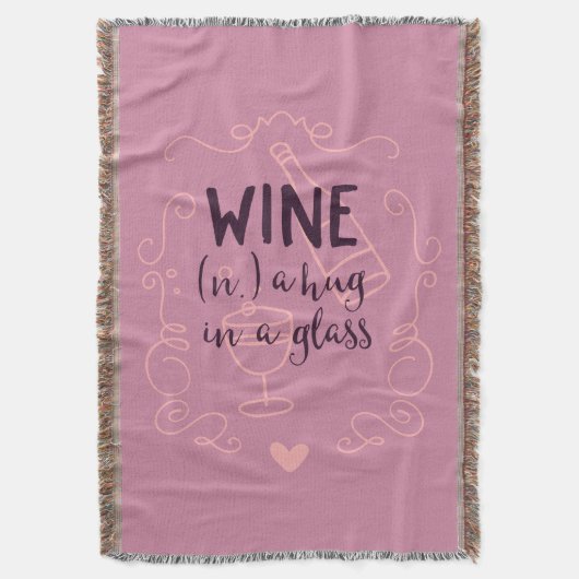 Funny Wine is een Hug in een glas Deken (Voorkant Verticaal)