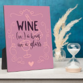 Funny Wine is een Hug in een glas Fotoplaat (Zijkant)