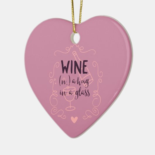 Funny Wine is een Hug in een glas Keramisch Ornament (Links)