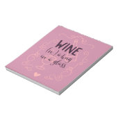 Funny Wine is een Hug in een glas Notitieblok (Linkerzijde)