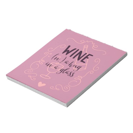 Funny Wine is een Hug in een glas Notitieblok (Linkerzijde)