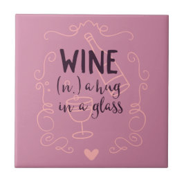 Funny Wine is een Hug in een glas Tegeltje