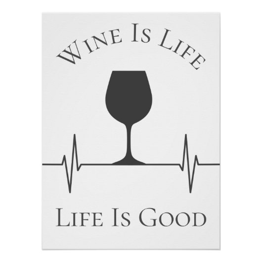 Funny Wine is leven is goed nieuws Perfect Poster (Voorkant)