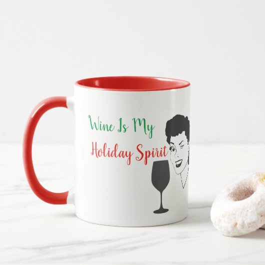 Funny Wine is mijn feestelijke kerstMok Mok (Met donut)