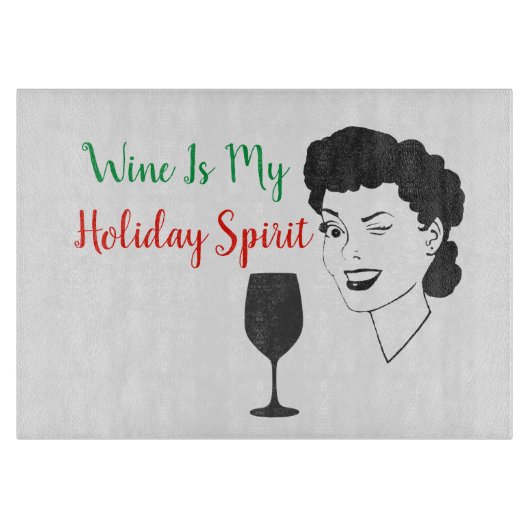 Funny Wine is mijn holiday Spirit Cutting Board Snijplank (Voorkant)