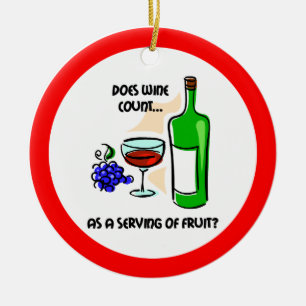 Funny wine keramisch ornament