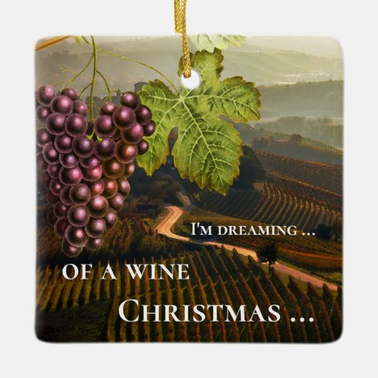 Funny Wine Kerstmis op maat Keramisch Ornament (Voorkant)