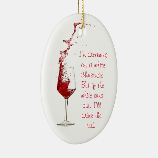 Funny Wine-kerstversiering Keramisch Ornament (Rechts)