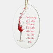 Funny Wine-kerstversiering Keramisch Ornament (Links)