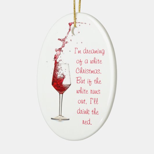 Funny Wine-kerstversiering Keramisch Ornament (Links)