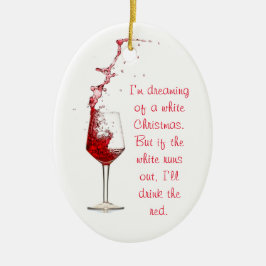 Funny Wine-kerstversiering Keramisch Ornament