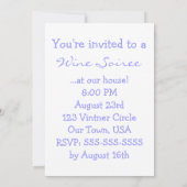 Funny Wine Lover Cartoon Proeverij Party Uitnodigi Kaart (Achterkant)