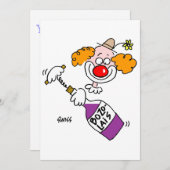 Funny Wine Lover Cartoon Proeverij Party Uitnodigi Kaart (Voorkant / Achterkant)