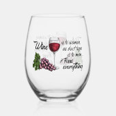 Funny Wine Lover Gezegde Wijnglas Zonder Voet (Voorkant)