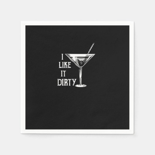 Funny Wine Lover I Like it Dirty Servet (Voorkant)