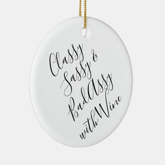 Funny Wine Lover Kerstkeramisch sieraad Keramisch Ornament (Rechts)