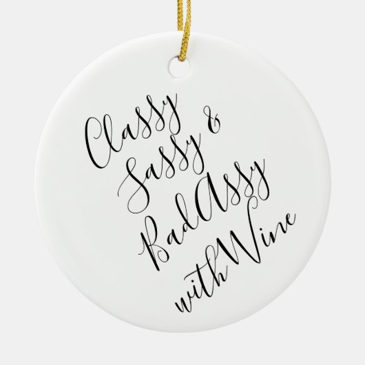 Funny Wine Lover Kerstkeramisch sieraad Keramisch Ornament (Voorkant)