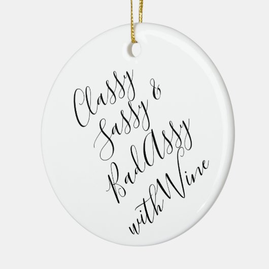 Funny Wine Lover Kerstkeramisch sieraad Keramisch Ornament (Links)