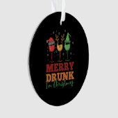 Funny Wine Lover Merry Drink Ik ben kerstcadeau Ornament (voorkant)