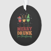 Funny Wine Lover Merry Drink Ik ben kerstcadeau Ornament (voorkant)