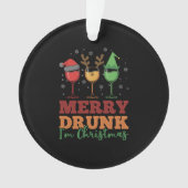Funny Wine Lover Merry Drink Ik ben kerstcadeau Ornament (voorkant)