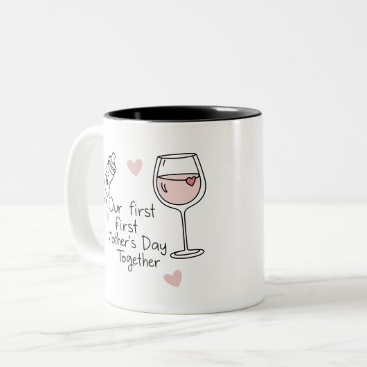 Funny Wine Lover's Coffee Mok voor mama (Voorkant links)
