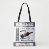 Funny Wine Lovers News Canvas tas (Voorkant)