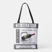 Funny Wine Lovers News Canvas tas (Achterkant)