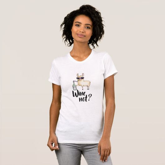 Funny Wine niet - coole Llama Custom T-shirt (Voorkant volledig)