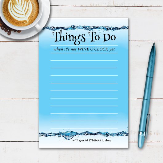Funny Wine O'Clock Water Post-it® Notes