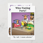 Funny Wine Party Humor Kaart (Voorkant / Achterkant)