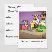 Funny Wine Party Humor Kaart (Voorkant / Achterkant)