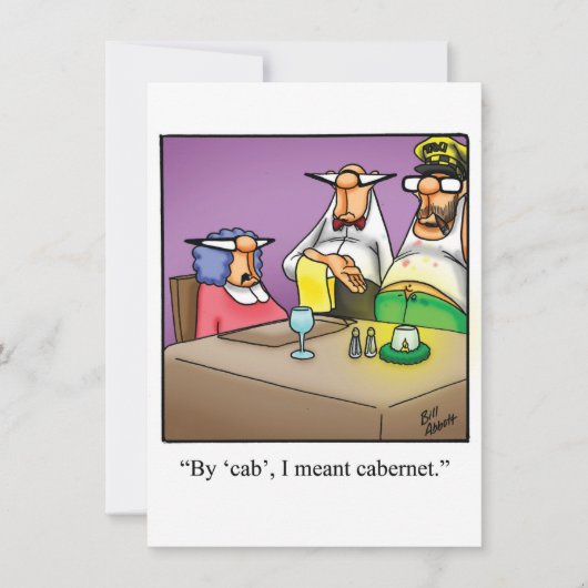 Funny Wine Party Humor Kaart (Voorkant)